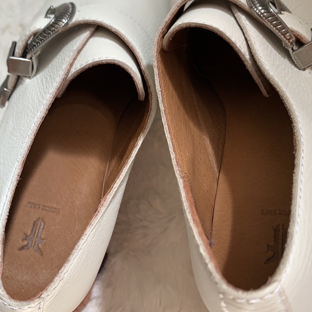 Frye white Ellen Buckle Monk leather western short bootie - Picture 9 of 15